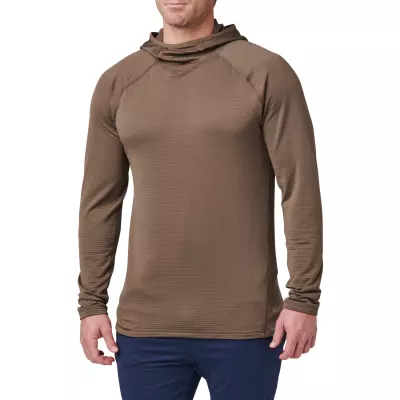 Термореглан 5.11 Tactical "Stratos Long Sleeve Hoodie" Major Brown