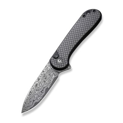 Ніж складаний Civivi Elementum II Damascus / Carbon Fiber & G10, чорний