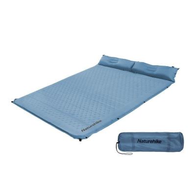Матрац туристичний Naturehike CNH22DZ013 із подушкою самонадувний двомісний 185x132x3 см блакитний