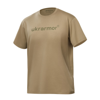 Мужская футболка с логотипом Logo Tee Ukrarmor. Cotton. Цвет койот