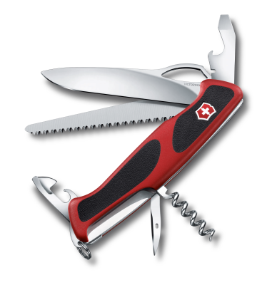 Ніж Victorinox Delemont RangerGrip 79, сталь X50CrMoV15, Червоно - чорний