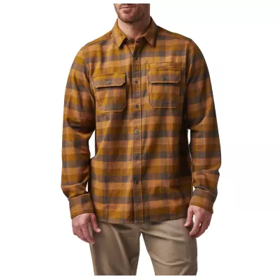 Рубашка тактическая "5.11 Tactical® Lester Flannel Plaid Long Sleeve Shirt" Brown Duck Plaid