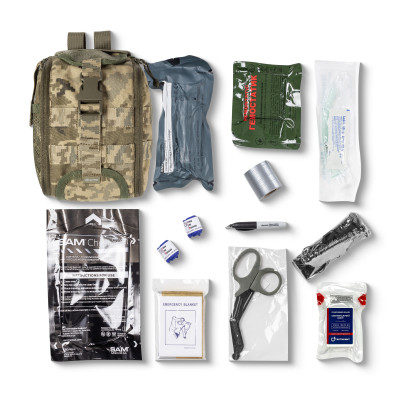 Медицинский комплект B-TAK (Basic Trooper Aid Kit) для неотложной помощи. Пиксель