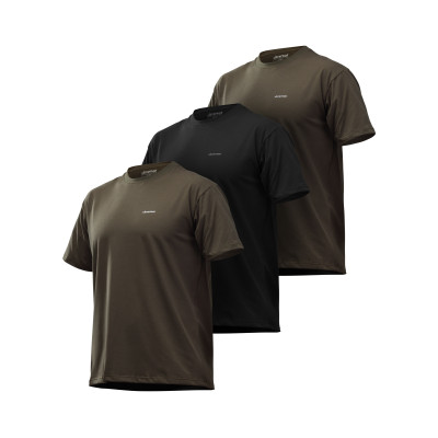 Комплект футболок Basic Military T-shirt. Олива - Черный. Размер S