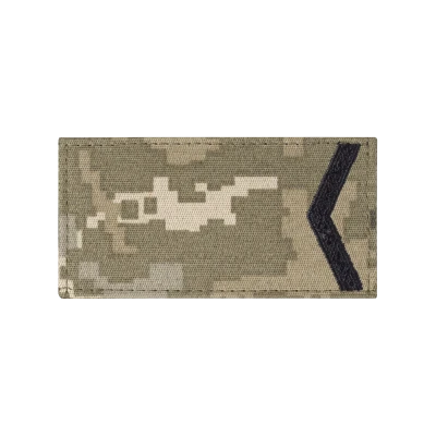 Погон ЗСУ старший солдат (чорна нитка, на липучці). Піксель (мм-14)