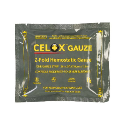 Марля-бинт гемостатична кровоспинна Z-Fold Celox Gauze, 7.6 см х 1.5 м