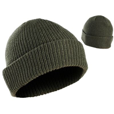 Шапка акрилова грубої в'язки "Beanie Cap" Olive