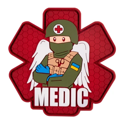 Патч (шеврон) «Медик» Brand Element. Мягкий ПВХ пластик. Красный