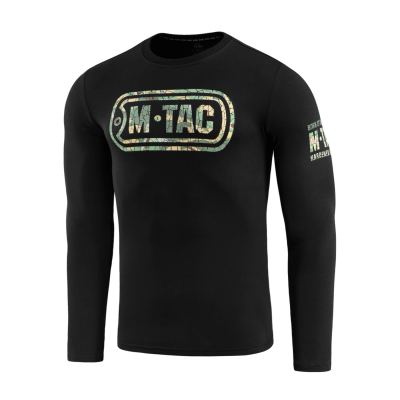 Футболка M-Tac Logo довгий рукав Чорна, black, чорний