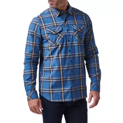 Рубашка тактическая "5.11 Tactical Gunner Plaid Long Sleeve Shirt" Cobalt Blue Plaid