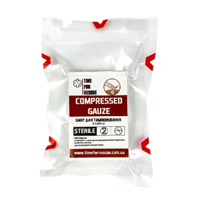 Бинт стерильный для тампонады Time For Rescue, 11.4 х 375 см Бинт стерильный для тампонады Time For Rescue, 11.4 х 375 см