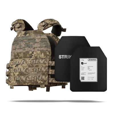 Бронежилет 3-го класса M.V.P. Вес 3.6 кг. Полиэтиленовые плиты, 1.4 кг. Пиксель (мм-14)