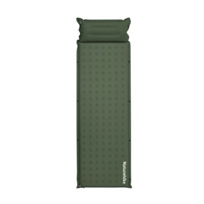 Килимок самонадувний із подушкою одномісний Naturehike, 60 мм. Олива