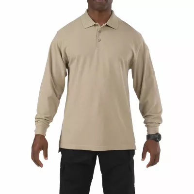 Футболка поло тактическая с длинным рукавом "5.11 Tactical Professional Polo - Long Sleeve" Silver Tan