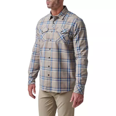 Сорочка тактична "5.11 Tactical Gunner Plaid Long Sleeve Shirt" Badlands Tan Plaid