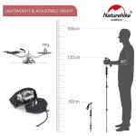 Трекінгові палиці Naturehike NH20DS003, 135 см, чорний/червоний, 2 шт. 4
