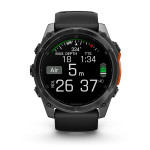 Смарт-годинник Garmin Fenix 8, 51mm, AMOLED, Glass/SS, SlateGray Steel/Black, BlkBnd, GPS. Чорний 6