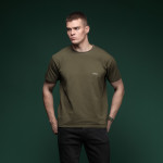 Комплект футболок Basic Military T-shirt. Cotton\Elastane, олива - черный 2