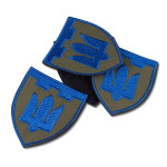 Шеврон (нашивка) Територіальна оборона, 8х7 см. Олива-синій 4 Шеврон (нашивка) Територіальна оборона, 8х7 см. Олива-синій 4