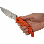 Нож раскладной SKIF Adventure II SW. Светлое (классическое) лезвие. Длина 223 мм. Оранжевый. 2
