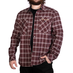 Сорочка «Буревій» (Logo Tan), Camotec. Burgundy Check