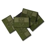 Шеврон (нашивка) флаг Украины с гербом на липучке, 4 х 6 см. Олива 4 Шеврон (нашивка) флаг Украины с гербом на липучке, 4 х 6 см. Олива 4