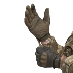 Тактические перчатки Glotac, кожаные. Усиленные вставки на косточках. Цвет Олива 4 Тактические перчатки Glotac, кожаные. Усиленные вставки на косточках. Цвет Олива 4