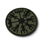 Шеврон (нашивка) Вегвізир компас вікінгів, 7х7 см. Олива 2 Шеврон (нашивка) Вегвізир компас вікінгів, 7х7 см. Олива 2