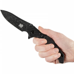 Нож раскладной SKIF Adventure II BSW. Черное лезвие. Длина 223 мм. Черный. 4