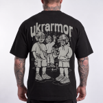 Футболка Ukrarmor x RSNK с авторским принтом. Черный