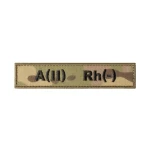 Шеврон (нашивка) група крові A(II) Rh(-), 2.5 х 12.5 см. Мультикам Шеврон (нашивка) група крові A(II) Rh(-), 2.5 х 12.5 см. Мультикам