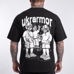 Футболка Ukrarmor x RSNK з авторським принтом. Чорний