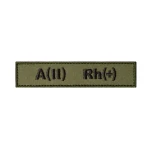 Шеврон (нашивка) група крові A(II) Rh(+), 2.5 х 12.5 см. Олива Шеврон (нашивка) група крові A(II) Rh(+), 2.5 х 12.5 см. Олива