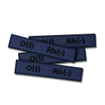 Шеврон (нашивка) група крові О(I) Rh(-), 2.5 х 12.5 см. Чорно-синій 2 Шеврон (нашивка) група крові О(I) Rh(-), 2.5 х 12.5 см. Чорно-синій 2
