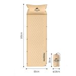 Килимок самонадувний Naturehike NH15Q002-D з подушкою Бежевий 2 Килимок самонадувний Naturehike NH15Q002-D з подушкою Бежевий 2