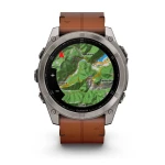 Смарт-часы Garmin Fenix ​​8, 51mm, AMOLED, Sapphire, Bare Ti, Blk/Chsnt Lthr, GPS 5