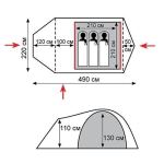 Палатка Tramp Cave 3 (v2), зелёный 3 Палатка Tramp Cave 3 (v2), зелёный 3