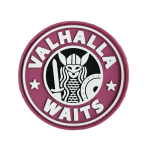 Патч (шеврон) «Valhalla Waits» R3ICH. Мягкий ПВХ пластик. Розовый