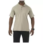 Футболка поло тактична з коротким рукавом "5.11 Tactical Performance Polo - Short Sleeve, Synthetic Knit" Silver Tan