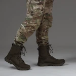 Берцы зимние тактические высокие WarFlex. Кожаные (нубуки). Повышенная крепкость. Олива 3