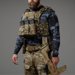 Рашгард тактический Raptor Rashguard Dark Multicam. Slim fit, полиэстер 7