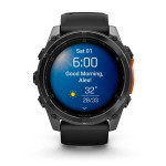 Смарт-годинник Garmin Fenix 8, 51mm, AMOLED, Glass/SS, SlateGray Steel/Black, BlkBnd, GPS. Чорний 8