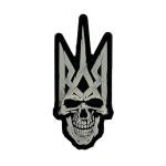 Патч (шеврон) «Трезубец Skull» R3ICH. Мягкий ПВХ пластик. Белый