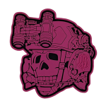 Патч (шеврон) «Totenkopf+dtnvs gen.1» R3ICH. М’який ПВХ пластик. Рожевий