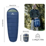 Спальник з капюшоном Naturehike MJ 600. Темно-блакитний 3 Спальник з капюшоном Naturehike MJ 600. Темно-блакитний 3