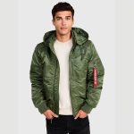 Куртка Alpha Industries MA-1 Hooded Rib Bomber. Зелений