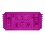 Патч (шеврон) «Білет Donbas Shit Show V2» від А.Т.А.К.А. М’який ПВХ пластик. Рожевий