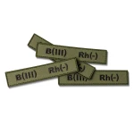 Шеврон (нашивка) группа крови B(III) Rh(-), 2.5 х 12.5 см. Олива 4 Шеврон (нашивка) группа крови B(III) Rh(-), 2.5 х 12.5 см. Олива 4