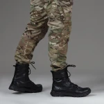 Берцы зимние тактические высокие WarFlex. Кожаные кожаные. Повышенная прочность. Черного цвета 3