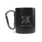 Тактическая кружка Global Ballistics с карабином и гравировкой. Черный 2 Тактическая кружка Global Ballistics с карабином и гравировкой. Черный 2